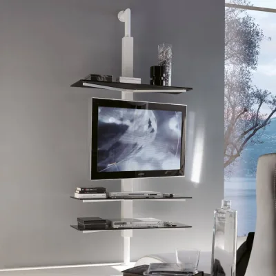 X.ABITAre Porta TV Bruce art. XL.83 con struttura in metallo da L.100 cm e H.225 cm - Con fissaggio a muro