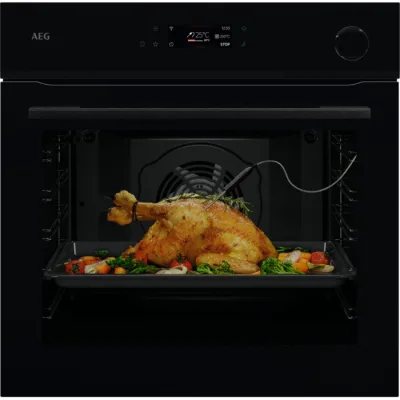 AEG Forno a vapore MealAssist con SteamCrisp pirolitico da incasso NBR 7P631 SB finitura nero lucido da 60 cm