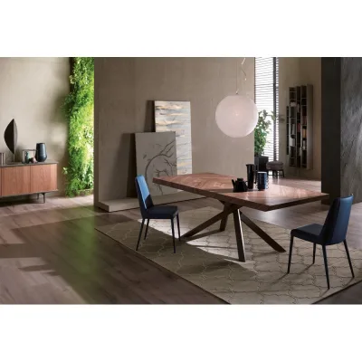 Ozzio Tavolo fisso 4x4 art. T241 con struttura in metallo e piano a scelta da 220x110 cm