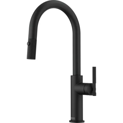 Franke: Miscelatore monocomando con doccetta estraibile Maris Stripes J 115.0747.672 finitura nero opaco