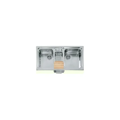 Alpes Lavello semifilo a due vasche F 599/2V1B-E con bacinella in acciaio inox da 99x51 cm