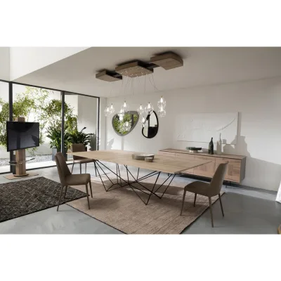 Ozzio Tavolo allungabile Fil8 art. T238 con struttura in metallo e piano a scelta da 170x90 (224x118) cm