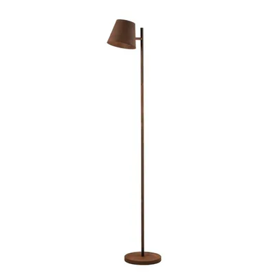 Piantana moderna in metallo grezzo ruggine, 1 luce E27, 37x160cm