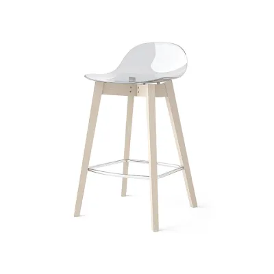 Connubia Sgabello Academy CB2165 con struttura in legno e seduta in policarbonato da h. 84 cm - IN PROMOZIONE FINO ALL' 11/07