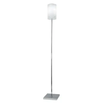 Piantana moderna in vetro bianco, lampadina E27, 22x155cm