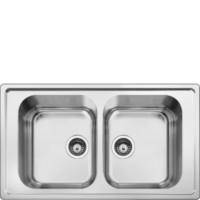 Smeg Lavello due vasche LPR862 finitura acciaio inox da 86 cm - IN PROMOZIONE FINO AL 30/06