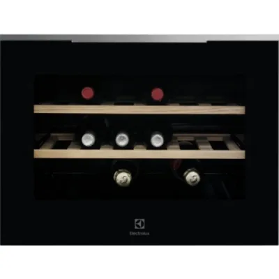 Electrolux | Cantina vino da incasso KBW6X finitura vetro nero con profili in acciaio da 60 cm