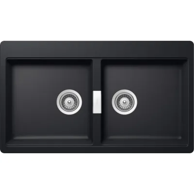 Schock Lavello due vasche HORIZONT N200 HONN200A84 finitura nero puro da 86x50 cm