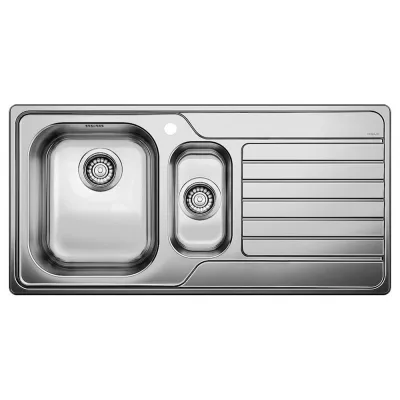 PRONTA CONSEGNA - Blanco Lavello una vasca con vaschetta e gocciolatoio dx DINAS 6 S 1328105 in acciaio inox da 100x50 cm - Sopratop