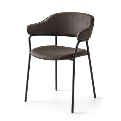 Connubia Sedia Signorina CB2111 con struttura in metallo e seduta in tessuto sintetico vintage - Con braccioli - IN PROMOZIONE FINO ALL' 11/07