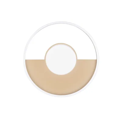 Plafoniera moderna rotonda oro in ferro e acrilico, 1 LED 40W, CCT, 50x50cm