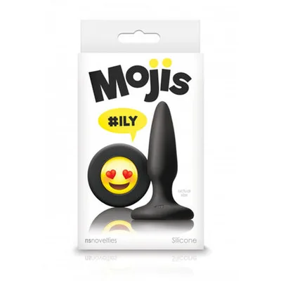 Plug anale NS Novelties Mojis ILY silicone nero 8,5 cm emoji cuore unisex