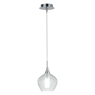 Lampadario a sospensione in vetro e metallo, doppia vetratura, 120x16.7cm