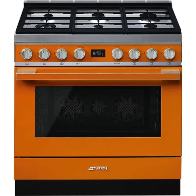 Smeg S Cucina CPF9GPOR con forno pirolitico termoventilato e piano cottura gas finitura arancione da 90x60 cm - PROMOZIONE ATTIVA FINO AL 19/10