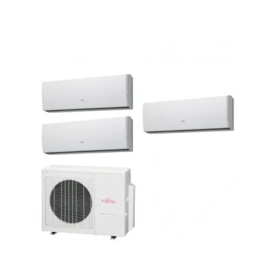 Climatizzatore Condizionatore Fujitsu trial split parete inverter serie KM 9000+9000+12000 btu r-32 con Aoyg18kbta3 9+9+12