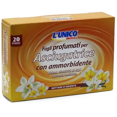 L'unico Originale Fogli Profumati Per Asciugatrice Con Ammorbidente Nettare Oriente 20 pz
