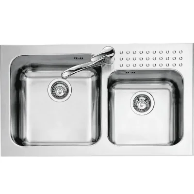 Barazza Lavello due vasche 1IS9060/2 finitura inox satinato da 86x50 cm