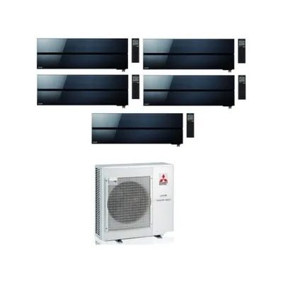 Climatizzatore Condizionatore MITSUBISHI ELECTRIC Penta Split 9+9+9+12+18 Serie KIRIGAMINE STYLE ONYX BLACK Inverter MXZ-5F102VF WI-FI INTEGRATO R-32 9000+9000+9000+12000+18000 A++/A++