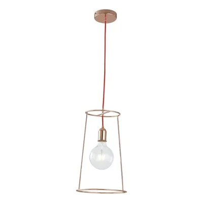 Lampadario a sospensione Oro Rosa/Rosso 1Xe27 25X120X42,5Cm