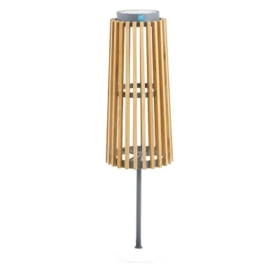 Unopiù Piantana da esterno SOLARE in teak e alluminio grafite da Ø26 cm - IN PROMOZIONE FINO AL 6/07