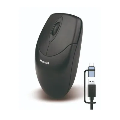 MOUSE USB 1000 DPI + USB-C ADAPTER XMICEU2-CX