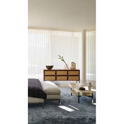 Cassina Cassettiera Volage Ex-S in legno con basamento in alluminio da 180 cm e h.73 cm - 6 scomparti a giorno