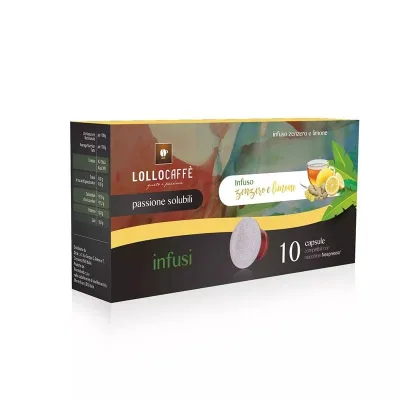 60 Capsule Zenzero e Limone Tisane Solubili Lollo Caffè Compatibili Nespresso