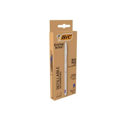 BIC CRISTAL RE NEW 1MM BLU 1+2REFILL 997202