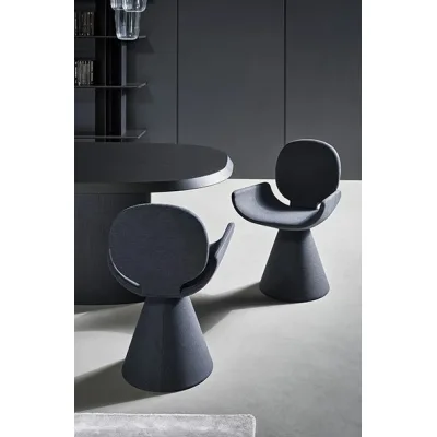 Bonaldo Sedia Youpi con base girevole in metallo e seduta a scelta - Con braccioli