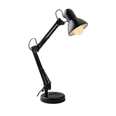 Lampada da lettura nera con braccio orientabile in metallo, 1 luce E27, 42x60cm