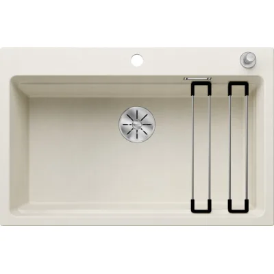Blanco | Lavello una vasca ETAGON 8 1527079 finitura soft white da 78x51 cm - Sopratop