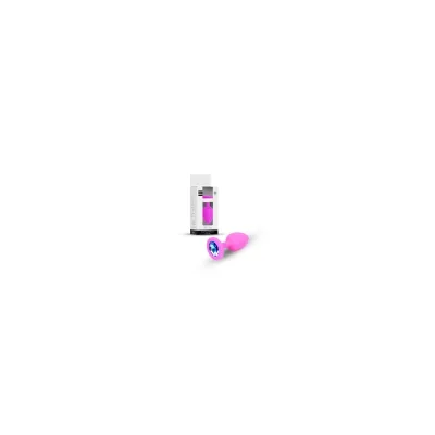 Plug anale piccolo silicone base gioiello azzurro sex toy 7 cm