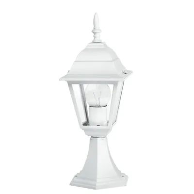 Lanterna per esterni bianca in alluminio e vetro, 1 luce E27,  14.6x39cm