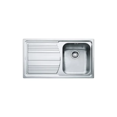 PRONTA CONSEGNA - Franke: Lavello una vasca con gocciolatoio a sinistra Logica Line LLX 611-L 101.0085.776 finitura inox satinato da 86x50 cm