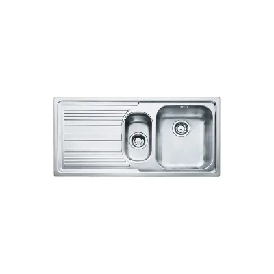 Franke: Lavello una vasca con vaschetta e gocciolatoio a sinistra Logica Line LLX 651 101.0085.812 finitura inox da 100x50 cm