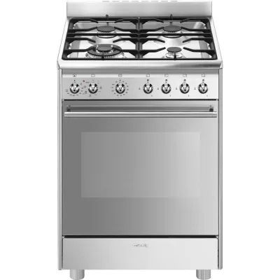 Smeg Cucina CX68MF8-2 con forno termoventilato e piano cottura gas finitura acciaio inox da 60x60 cm - IN PROMOZIONE FINO AL 30/06