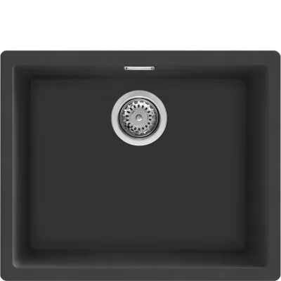 Smeg S Lavello una vasca VZP56N finitura nero da 55.6x45.6 cm - Sopratop/Sottotop - IN PROMOZIONE FINO AL 6/07