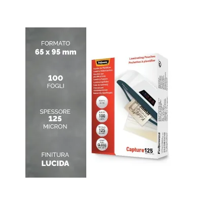 FELLOWES LEONARDI CF100POUCH 65X95 125MICRON 5306702