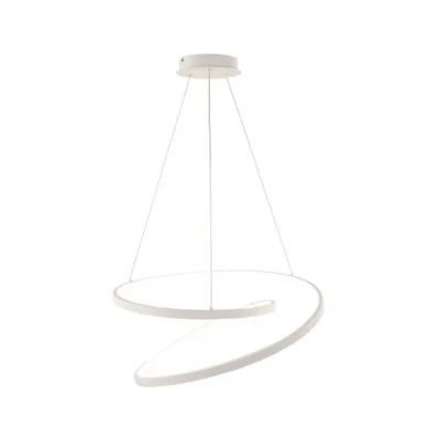 Lampadario a sospensione LED bianco a spirale moderno, 60W, CCT, 150x80cm