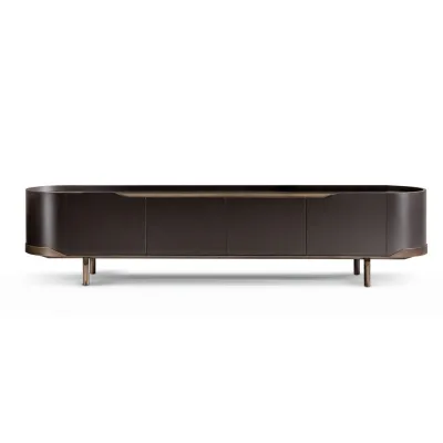 Cantori Porta TV Oasi con basamento in metallo da L.241 cm e H.55 cm - 4 ante