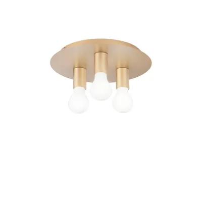 Plafoniera minimalista in metallo oro, 3 luci E27, 30x8.6cm