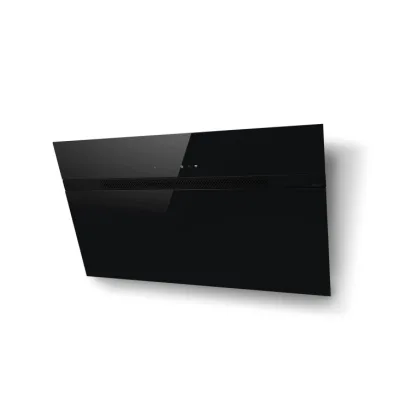 Elica: Cappa aspirante a parete NEAT @ BL/A/90 PRF0199536 finitura vetro nero da 90 cm