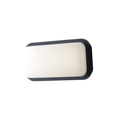 Plafoniera LED antracite in policarbonato 20w 2500lm 4000k ip65 con sensore 29,6x14,6x7,6cm