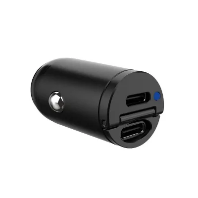 CELLY 2USB-C CAR CHARGER 30W BLACK CCMINI2USBCBK