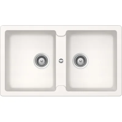 Schock Lavello due vasche TOLEDO N200 TOLN200A99 finitura bianco puro da 86x50 cm