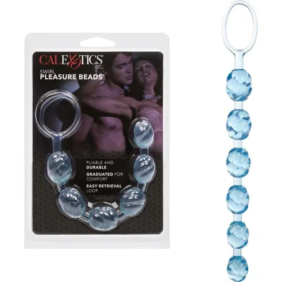 Palline anali CalExotics Swirl Pleasure Beads 20 cm PVC azzurro unisex