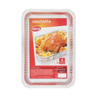 Selex Contenitore in Alluminio 31x21x4,5 cm 4pz