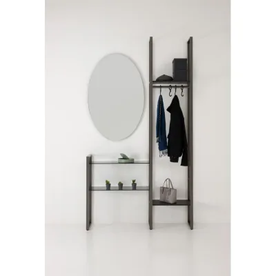X.ABITAre Libreria a parete Look art. DL2022 con struttura in alluminio da 117 cm - Composizione 10