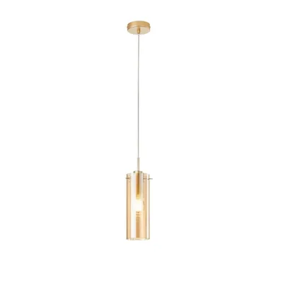 Lampadario a sospensione oro in vetro, stile contemporaneo, 150x10cm