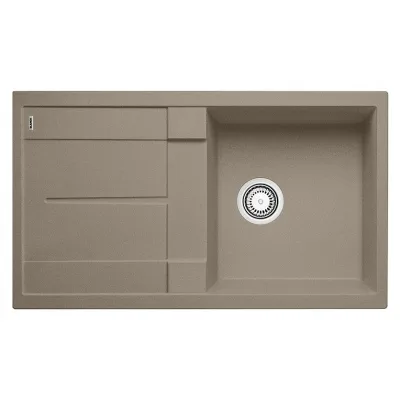Blanco Lavello una vasca con gocciolatoio METRA 5 S 1517349 finitura tartufo da 86x50 cm - Sopratop